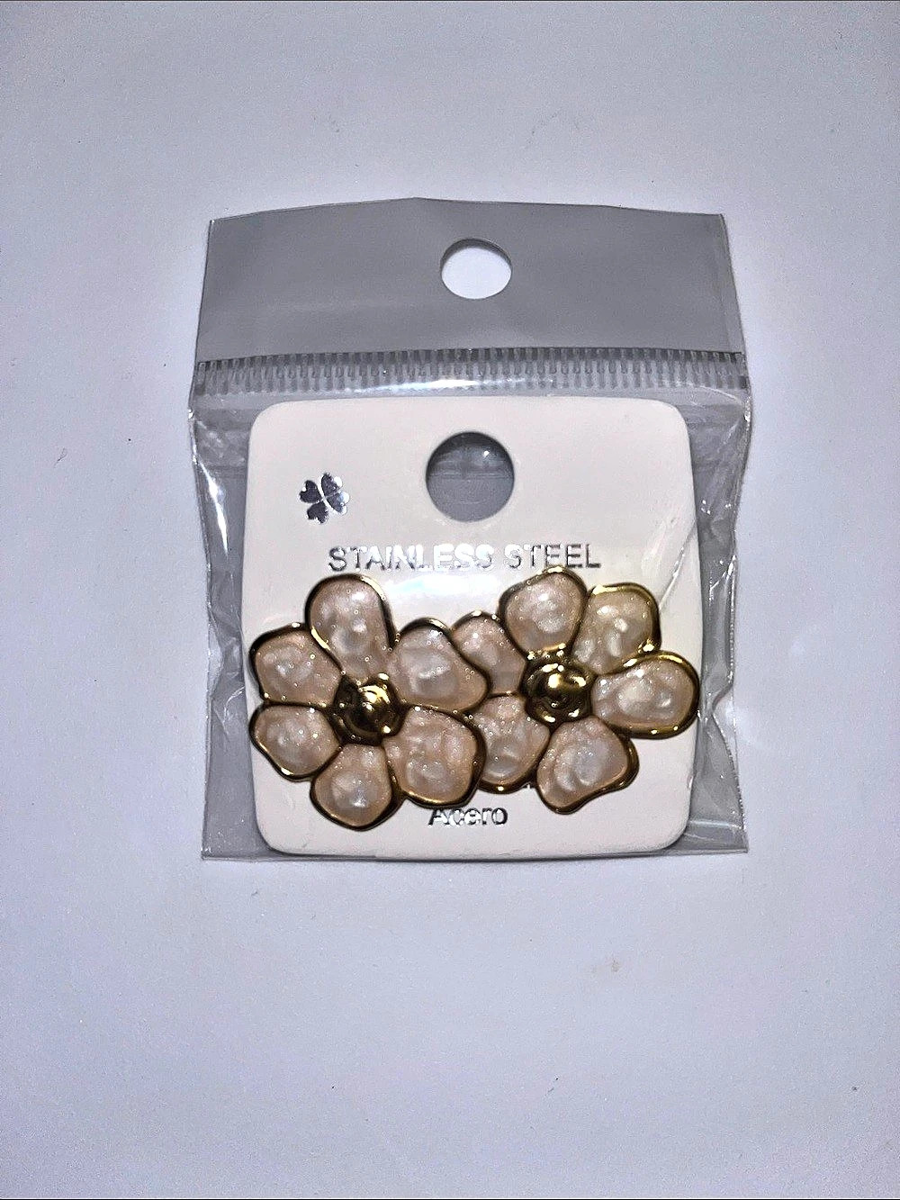 J. Crew Floral Pink Earrings in Gold NWT